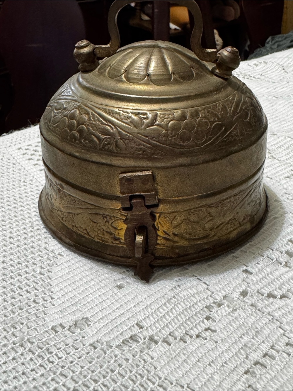 1800’s-1900’s Antique Indian brass pandan (or paan dan) container